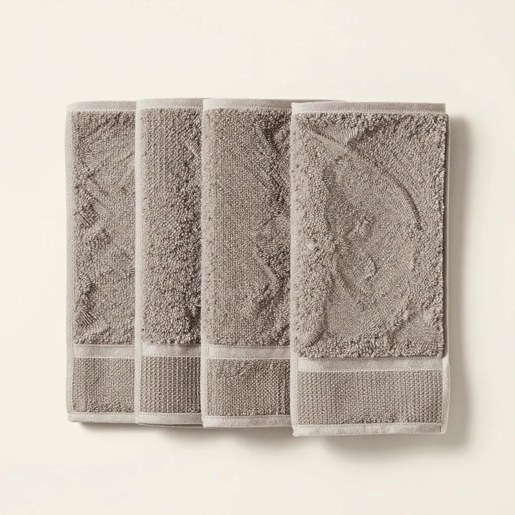 A set of three agave washcloths on a light background